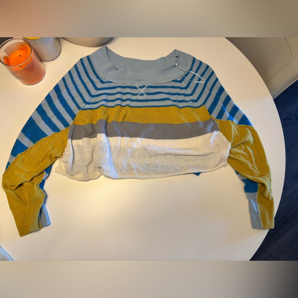 Cropped free people striped sweater - size Sm